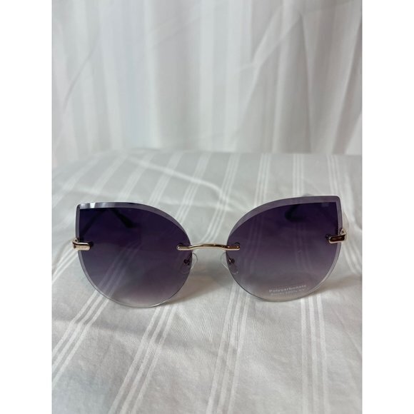 Catch Me Tonight Cat‎ Eye Frame Rimless Sunglasses Black - Picture 6 of 6